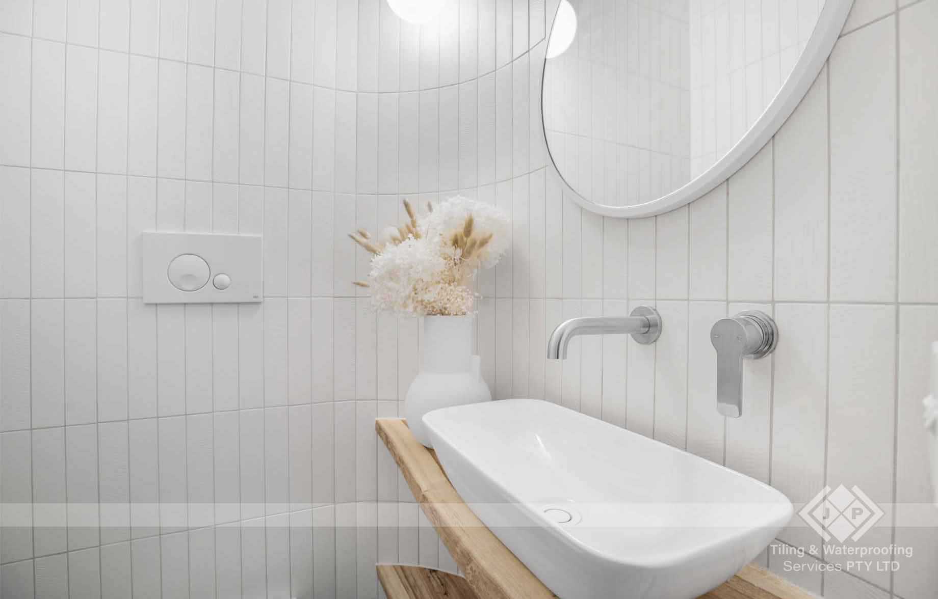 Luxury bathroom mosaic wall tile pattern installation